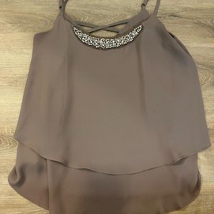 💥4/$20 Studio Y large womens tank with rhinestones gray/brown color